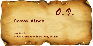 Orova Vince névjegykártya